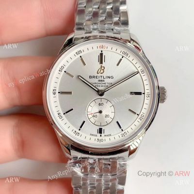 Swiss Grade Replica Breitling Premier Stainless Steel Silver Dial Watch - 2019 New